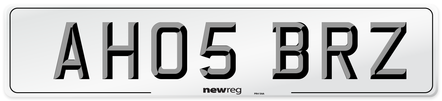 AH05 BRZ Number Plate from New Reg